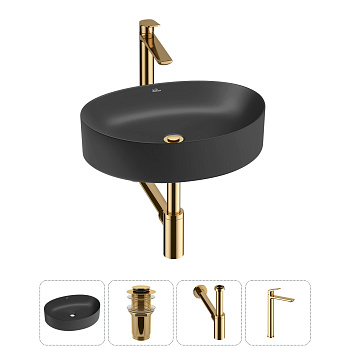 Накладная раковина для ванной комнаты Wellsee Belle Spa 2.0 20212601R в наборе 4 в 1: раковина матов