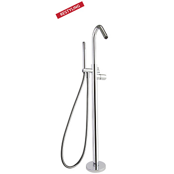 Напольный смеситель для ванны однорычажный с душевым комплектом TZAR 348503MO