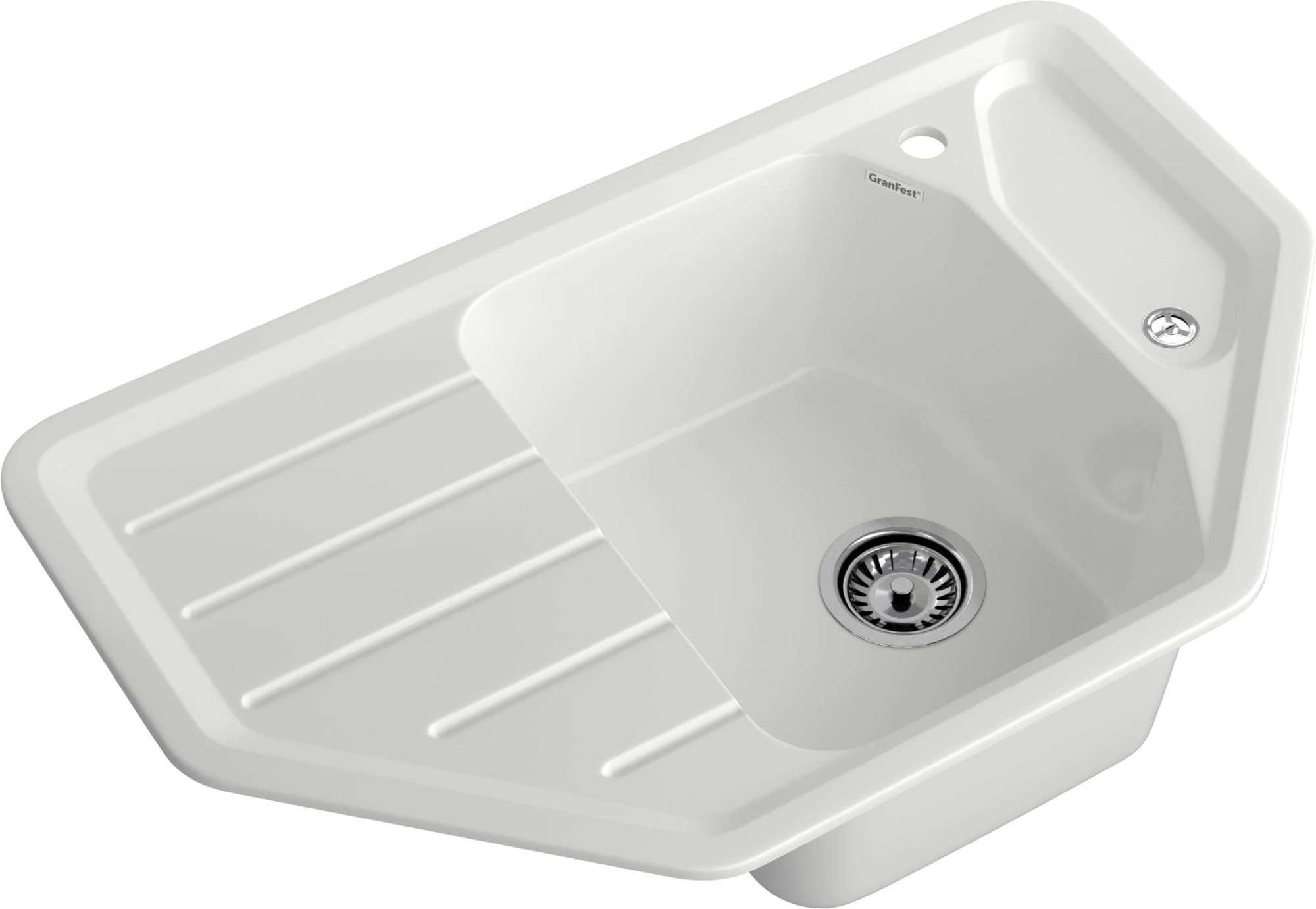 GRANFEST Мойка композит CORNER  GF-C--800E угловая 800*500мм  иней  арт.GF- GRANFEST Мойка композит CORNER  GF-C--800E угловая 800*500мм  иней  арт.GF-