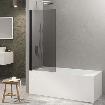 Душевая шторка RIVER S Black 900 тонированное стекло, BERGES