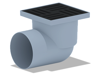 Трап для душа АНИ Пласт TQ1116 DN110 горизонтальный нерегулируемый с сухим затвором и решёткой из чугуна 150х150 мм