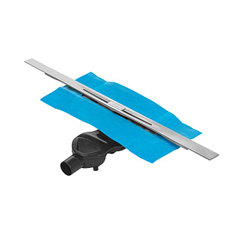 Желоб водосток SIMPEL 800, матовый хром, S-сифон D50 H60 боковой, BERGES