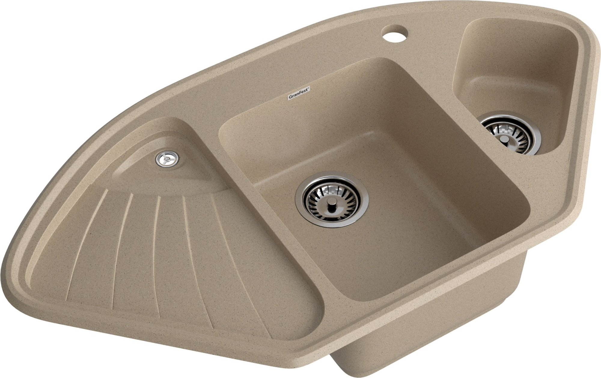 GRANFEST Мойка композит CORNER  GF-C--1040E угловая 1039*560мм  песочный арт.GF- GRANFEST Мойка композит CORNER  GF-C--1040E угловая 1039*560мм  песочный арт.GF-