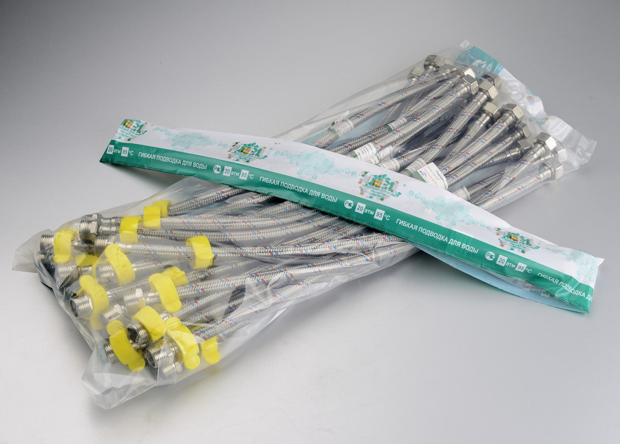 Подводка гибкая ProfECO для воды 60 см гайка-штуцер 1/2-1/2 PE-FM60