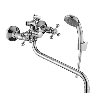 DR54 Смеситель для ванны, пов.излив 300мм, р/ДВ, хром, DR, DR54045