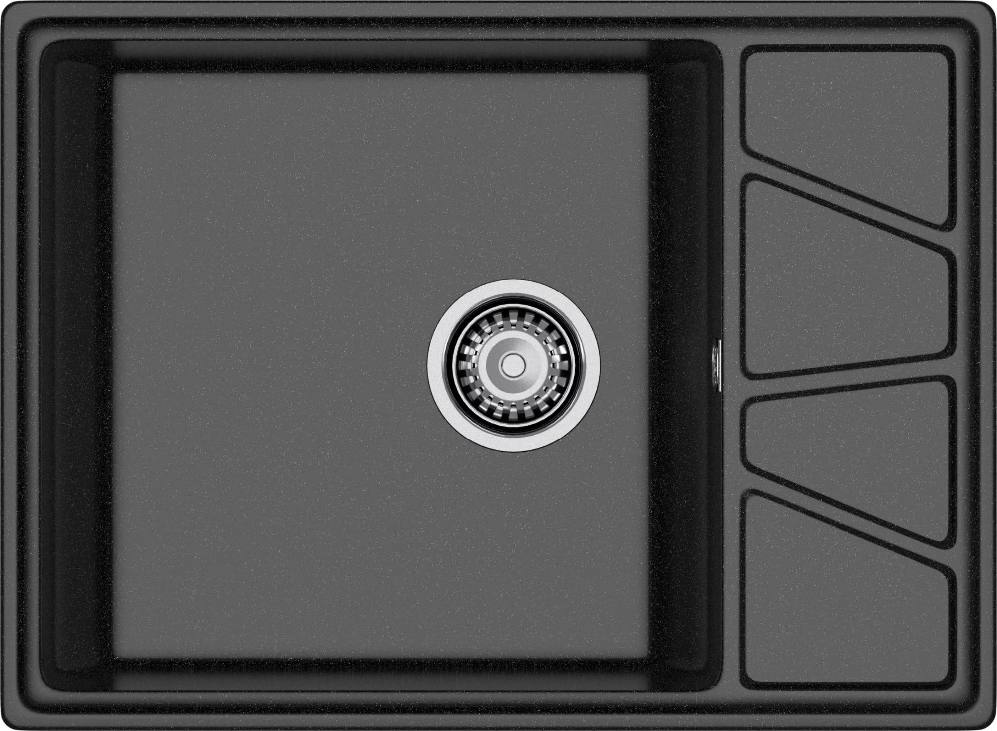 GRANFEST Мойка композит VERTEX, GF-V-680L, чаш+кр 680*500, черный GRANFEST Мойка композит VERTEX, GF-V-680L, чаш+кр 680*500, черный