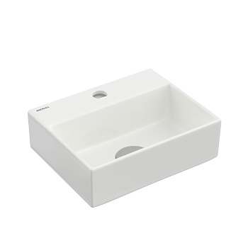 Раковина Small накладная, 29х24 см, с отверстием под смеситель, прямоугольная, белый глянец, BERGES