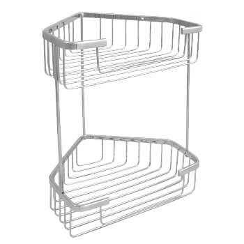 Полка двойная угловая решетчатая «Solinne», 11084, хром, Коллекция Base