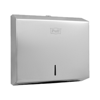 Диспенсер бумажных полотенец puff-5610, хром мат., антивандальный с ключом, 29х25х11 см