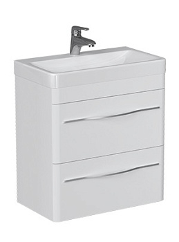 Тумба под раковину VELVEX Jill 600-0-2 (9595) навесная белый матовый