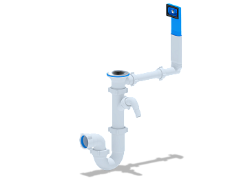 Сифон Ани 1 1/2"*40 прямоточный с переливом и отв. с/м, ANI PLAST