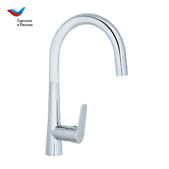 КОТТЕДЖ Смеситель для мойки с высоким изливом, одноручный, хром, СЛ-ОД-Г22, Славен