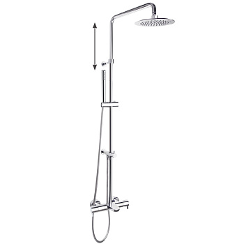 Душевая система наружнего монтажа с телескопическим тропическим душем и душевым комплектом DRAKO 335