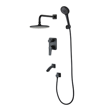 Bronx Смеситель для ванны и душа, излив162мм  встраивамемый,р/ОД, черный, LM, LM3722BL