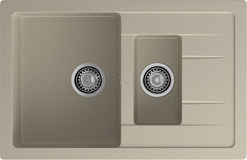 GRANFEST Мойка композит QUADRO GF-Q--775KL 1.5-чаш+крыло 775*500мм   топаз арт.GF- GRANFEST Мойка композит QUADRO GF-Q--775KL 1.5-чаш+крыло 775*500мм   топаз арт.GF-