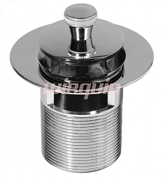 TOP PLAY Выпуск с пробкой осевого вращения(с отверстием для перелива) дл. 75 мм, латунь , WIRQUIN