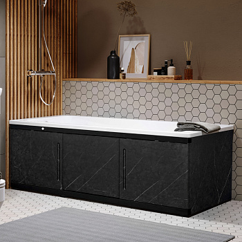 Экран под ванну МДФ Alt Black 1,7 (чёрный мрамор), ALAVANN