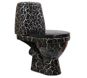 ПРЕМЬЕР Унитаз-компакт с арматурой, сиденьем, креплением, черный кракелюр ROSA ПРЕМЬЕР Унитаз-компакт с арматурой, сиденьем, креплением, черный кракелюр ROSA