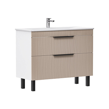 Тумба Lotti 100, напольная 2 ящ., латте (под раковину Pulsus 100), VOLNA