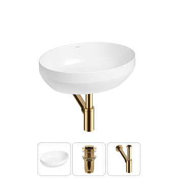 Накладная раковина для ванной комнаты Wellsee Air Gap R 20212395R в наборе 3 в 1: раковина белый гля