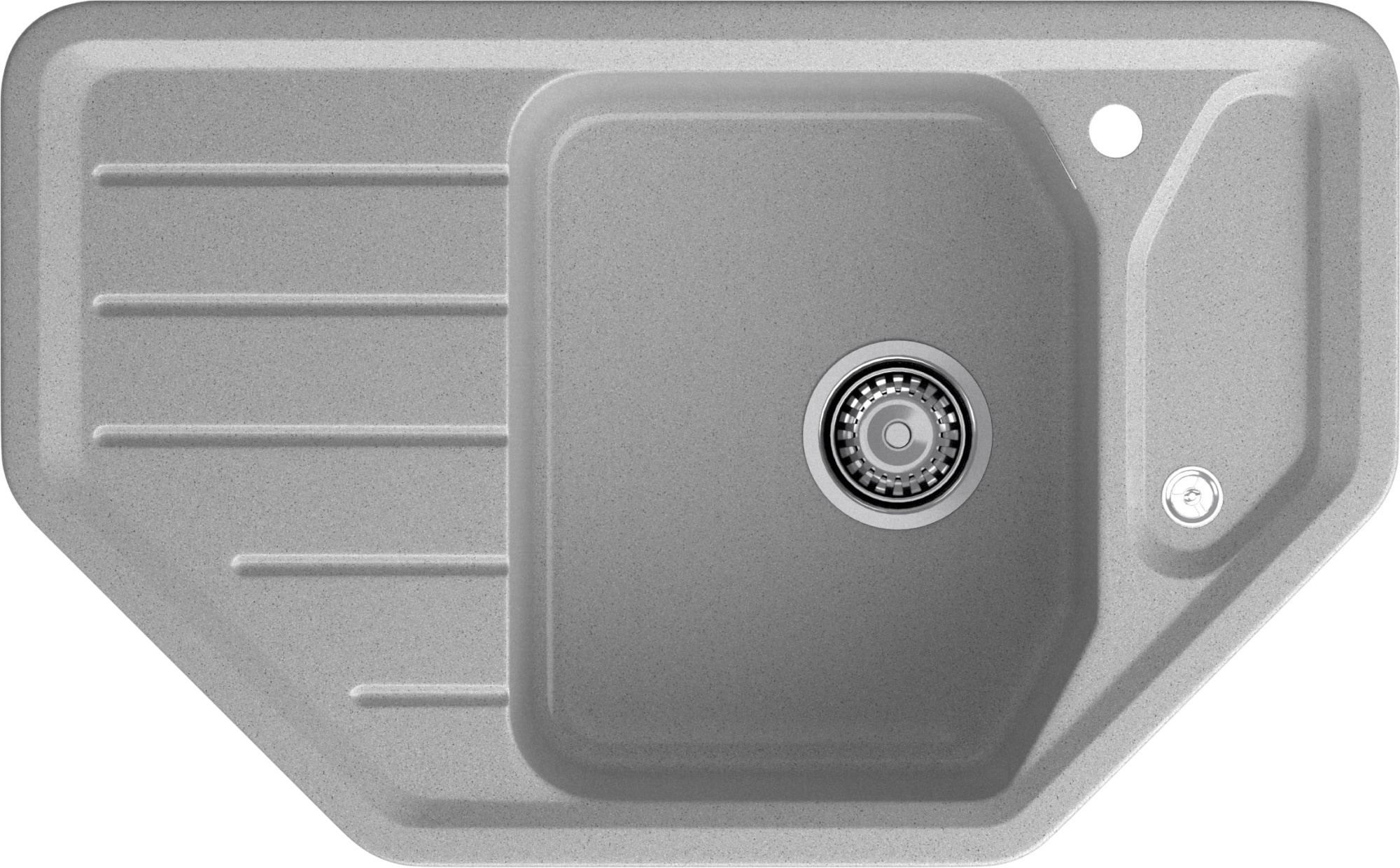 GRANFEST Мойка композит CORNER  GF-C--800E угловая 800*500мм  серый  арт.GF- GRANFEST Мойка композит CORNER  GF-C--800E угловая 800*500мм  серый  арт.GF-