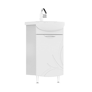 Тумба Adel 40, напольная, 1 дв., белая (под раковину Азов 40), VOLNA