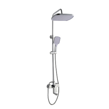 RAIN Смеситель для ванны с душевой стойкой и тропическим душем, хром, TOKITO
