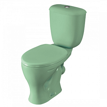 Унитаз-компакт "Воротынский" косой выпуск, с кнопочной арматурой и сиденьем, салатовый  SANTERI Унитаз-компакт "Воротынский" косой выпуск, с кнопочной арматурой и сиденьем, салатовый  SANTERI