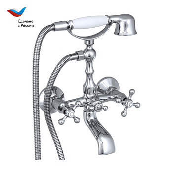 КОТТЕДЖ Смеситель для ванны с коротким литым изливом, двуручный, СЛАВЕН, А30