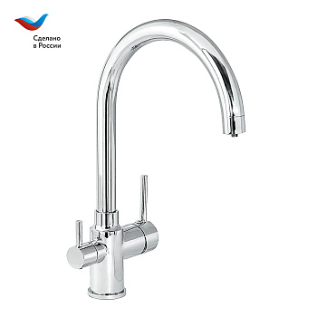 ГОРОД Смеситель для мойки с высоким изливом, с подключением фильтра, одноручный, СЛАВЕН, Д79