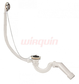 Сифон МИНИ Элит для ванн с нержавеющ. чашками и гибкой трубой (D40/50), VIRPLAST