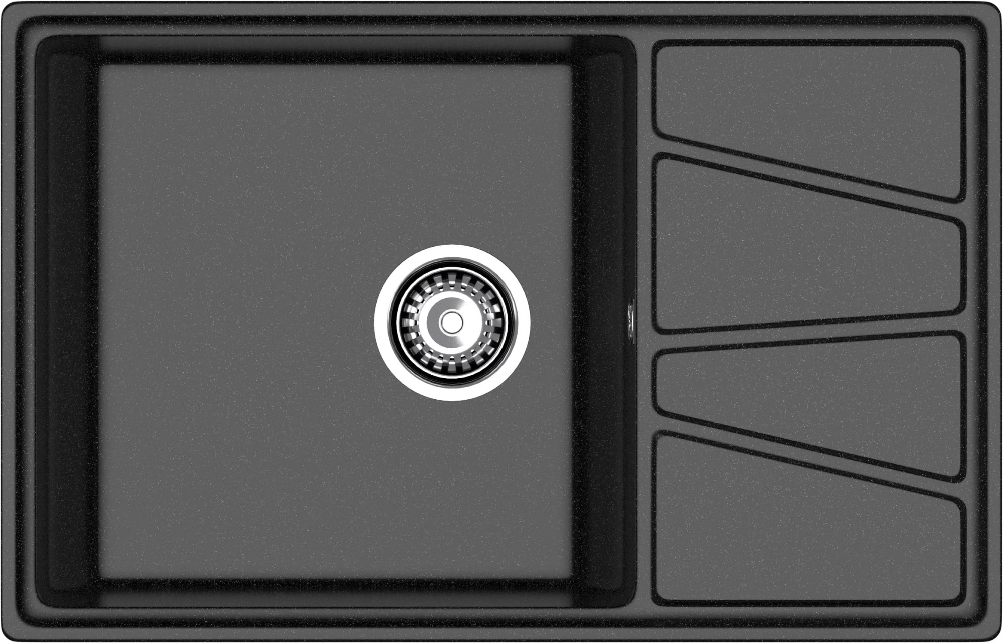 GRANFEST Мойка композит VERTEX, GF-V-780L, чаш+кр 780*500, черный GRANFEST Мойка композит VERTEX, GF-V-780L, чаш+кр 780*500, черный