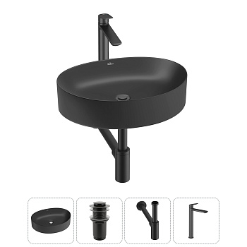 Накладная раковина для ванной комнаты Wellsee Belle Spa 2.0 20212600R в наборе 4 в 1: раковина матов