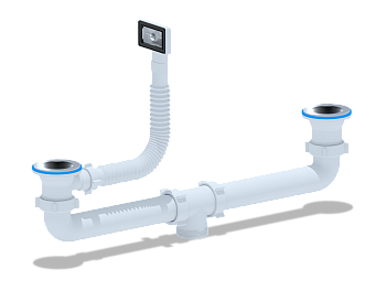 Набор для двойного сифонас переливом, ANI PLAST