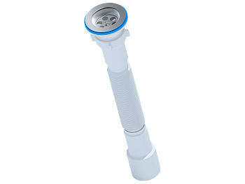 ANI Сифон гофрированный 1 1/2"*40/50 (длина мин-400мм., макс-800мм., длина винта-70мм., нерж. решетк