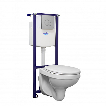 Пэк Альфа (подвес. унитаз с сиденьем полипр, инсталляция, панель хром. глянец) SANTERI Пэк Альфа (подвес. унитаз с сиденьем полипр, инсталляция, панель хром. глянец) SANTERI