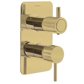 Встраиваемый смеситель для душа ODISEA JOYA 591513SOC золото брашированное на 3 выхода 