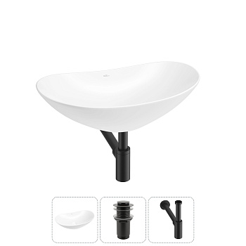 Накладная раковина для ванной комнаты Wellsee Carefree Dove 20212286R в наборе 3 в 1: раковина белый