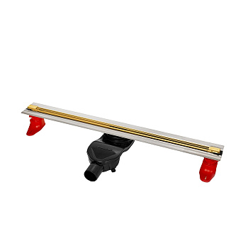 Желоб водосток SUPER Slim 800, золото глянец, S-сифон D50 H60 боковой, BERGES