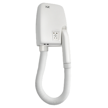 Фен для волос настенный PUFF-850B белый, с гибким шлангом, 0,85 кВт (1405.021)