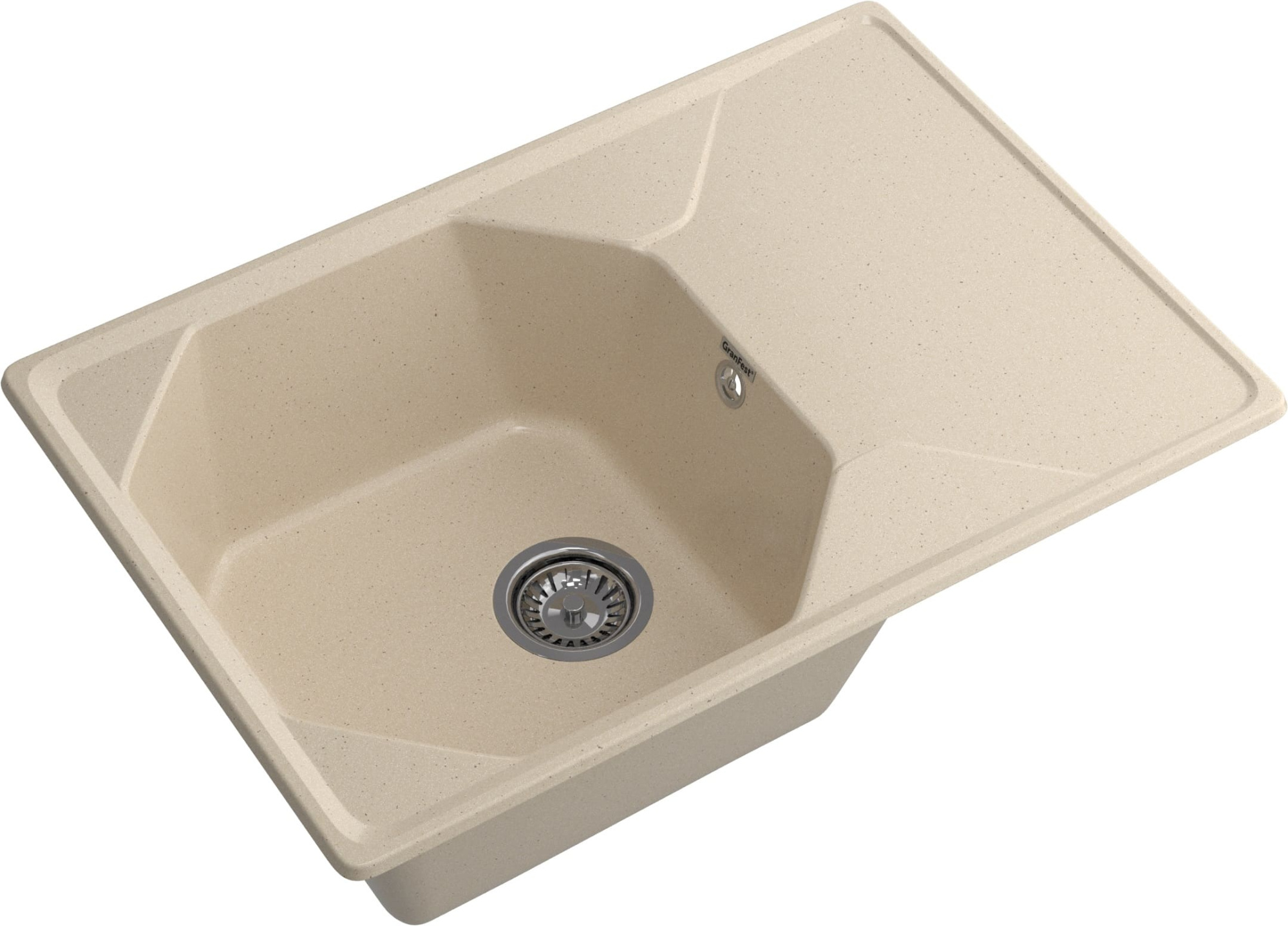 GRANFEST Мойка композит UNIQUE, GF-U-740L, чаш+кр 740*500, кашемир GRANFEST Мойка композит UNIQUE, GF-U-740L, чаш+кр 740*500, кашемир