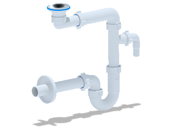 Сифон для раковины АНИ Пласт DB5303 1 1/4 дюйма 32 с отводом для стиральной машины с прямой трубой 32