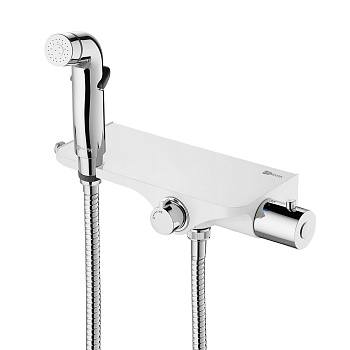 Solo Смеситель для биде, гигиен.душ на стену держ.на теле, Терм хром/белый, LM, LM7169CW