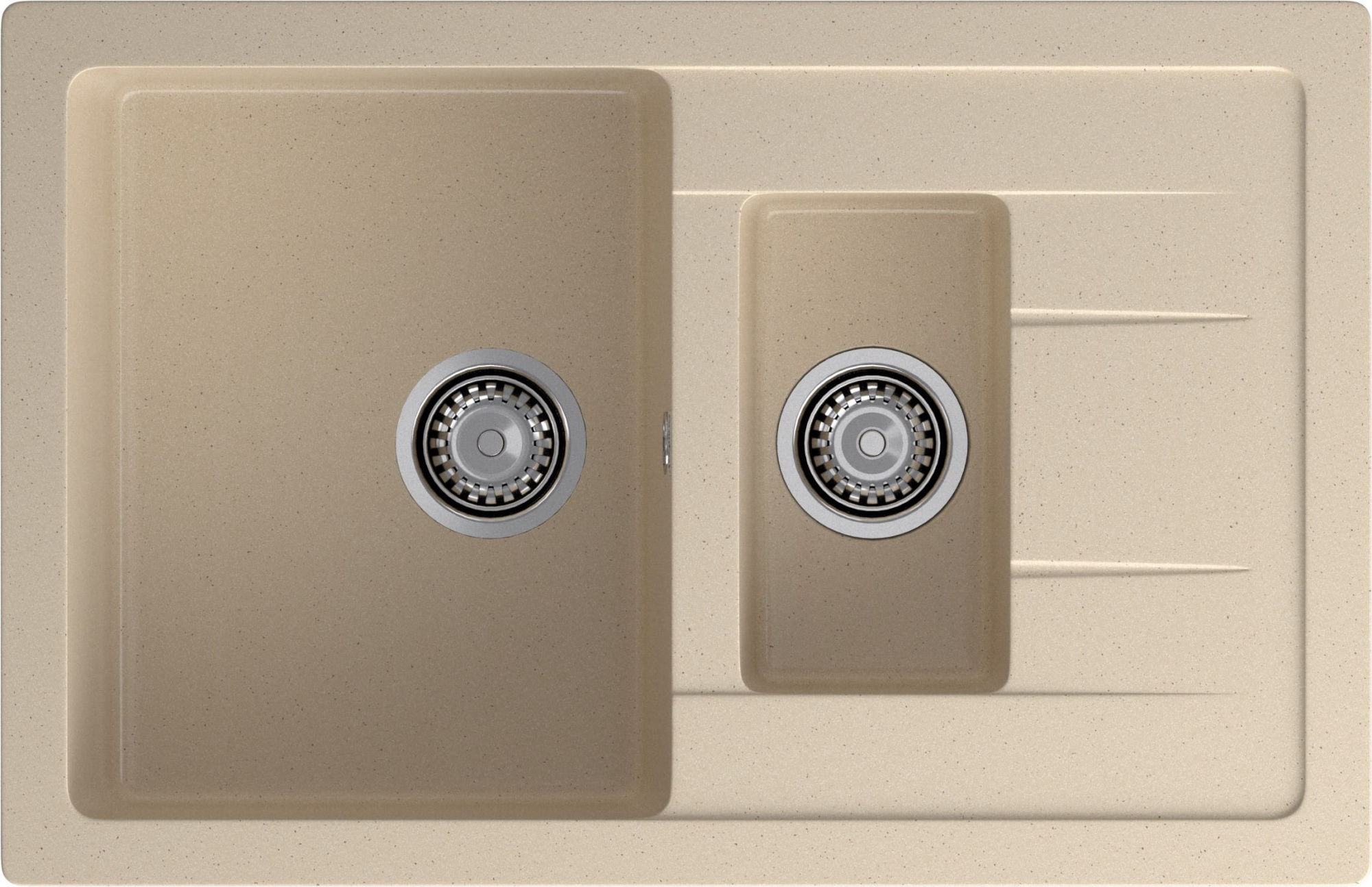 GRANFEST Мойка композит QUADRO GF-Q--775KL 1.5-чаш+крыло 775*500мм, кашемир