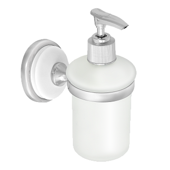 Дозатор для жидкого мыла стеклянный  "Solinne", B-51106, хром, стекло-сатин, Коллекция Blanco