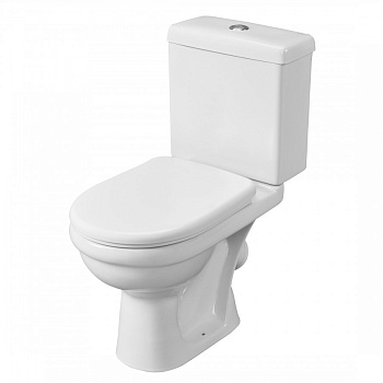 Унитаз-компакт "Визит" косой выпуск, с 1-режимной кнопочной арматурой  и сиденьем п/п "Уклад". SANTE Унитаз-компакт "Визит" косой выпуск, с 1-режимной кнопочной арматурой  и сиденьем п/п "Уклад". SANTE