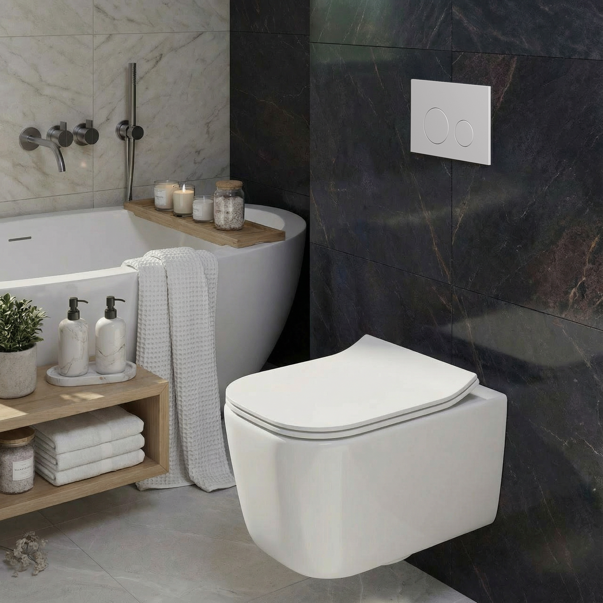 Клавиша смыва для скрытой инсталляции унитаза, АНИ Пласт, круглая, матовая белая, WP1300