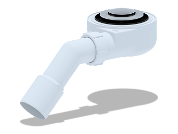 Сифон для душевого поддона 1 1/2*50 h=55мм, хром, клик-клак, сетка, с перех.труб.45°40*50, ANI PLAST