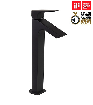 Смеситель высокий для раковины чаши однорычажный URBAN CHIC 211001NM матовый черный (L)