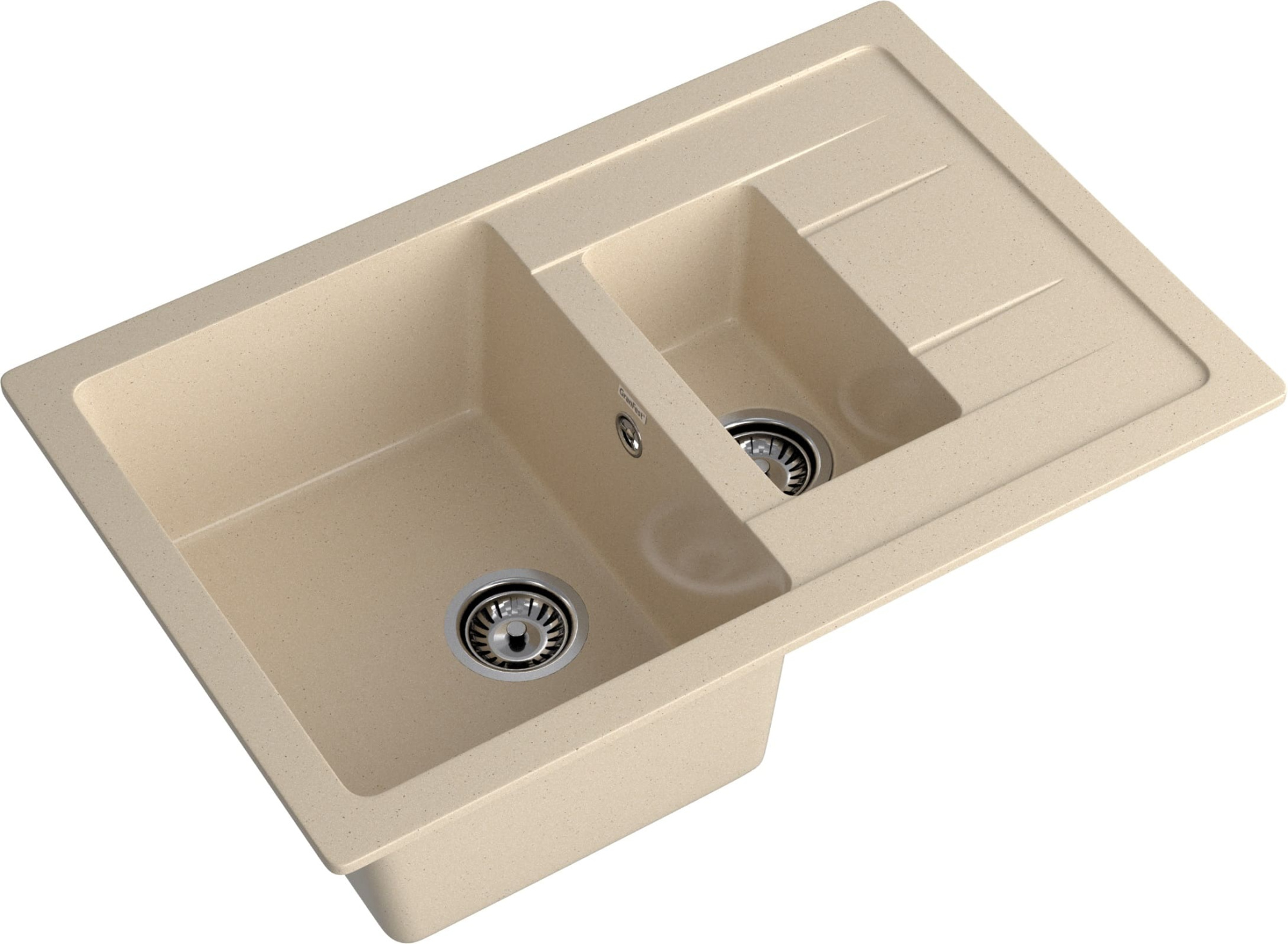 GRANFEST Мойка композит QUADRO GF-Q--775KL 1.5-чаш+крыло 775*500мм, кашемир